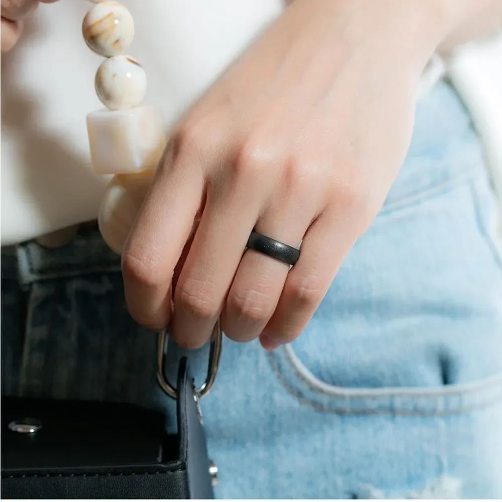 Silicone Wedding Band Black